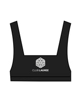 The Box Cut Bra - Black - Club Lagree - Center Chest Stacked - White