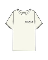 The Mens Heavyweight Tee - Off White - Legacy Alliance - Left & Back Center Stacked - Black