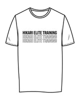 The Womens Tee - White - Hikari Elite - Center Chest Stacked & Center Back Stacked - Printed - Black