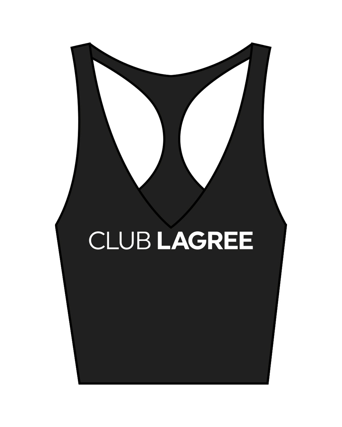 The Racer Tank - Black - Club Lagree - Center Chest & Back Center - White