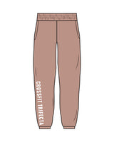 The Womens Sweatpants - Clay - Crossfit Trifecta - Right Leg - White