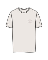 The Womens Tee - Bone - Evolve Collective - Left Chest & Back Stacked - Printed - Tone on Tone