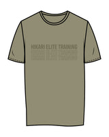 The Womens Tee - Eucalyptus - Hikari Elite - Center Chest Stacked & Center Back Stacked - Printed - Tone on Tone