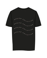 The Womens Tee - Black - Evolve Collective - Left Chest & Back Stacked - Printed - Bone