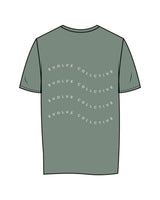 The Womens Tee - Sage - Evolve Collective - Left Chest & Back Stacked - Printed - White