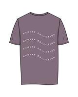 The Womens Tee - Mauve - Evolve Collective - Left Chest & Back Stacked - Printed - White