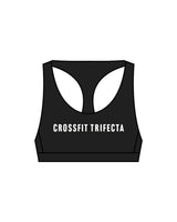 The Racer Bra - Black - Crossfit Trifecta - Center Chest & Back - White