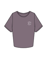 The Crop Tee - Mauve - Evolve Collective - Left Chest & Back Stacked - Printed - White