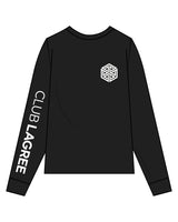 The Womens Long Sleeve - Black - Club Lagree - Right Sleeve & Left Chest - White