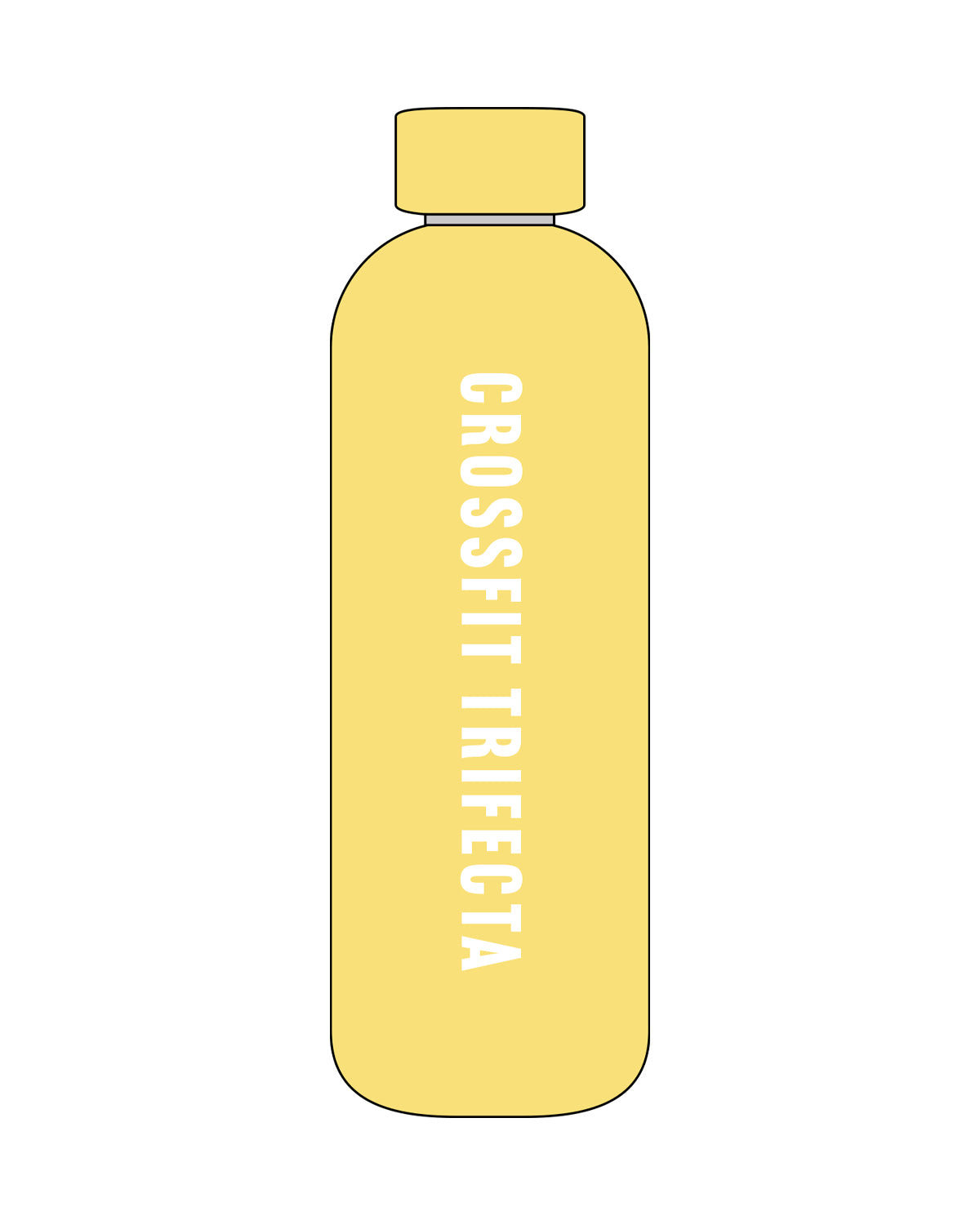 The Water Bottle - Lemon - Crossfit Trifecta - Center - White