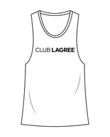 The Womens Classic Tank - White - Club Lagree - Center Chest - Black