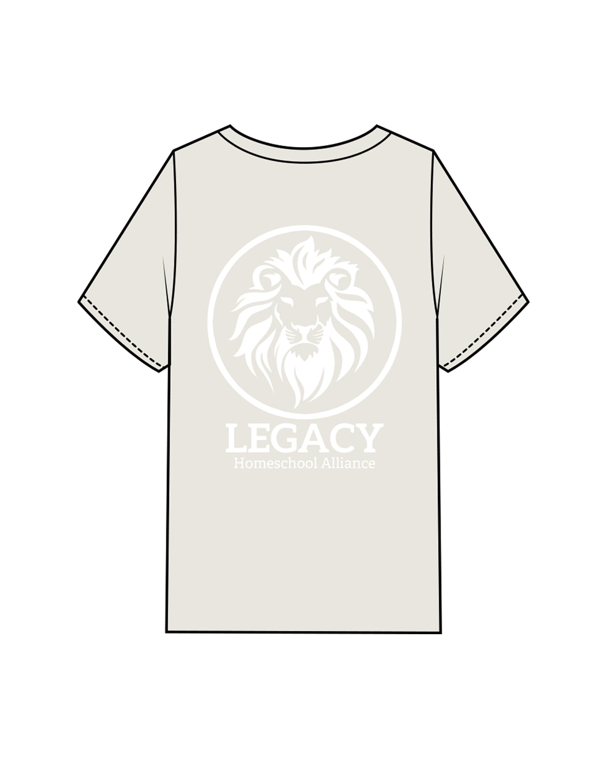 The Heavyweight Crop Tee - Washed Bone - Legacy Alliance - Left & Back Center Stacked - White