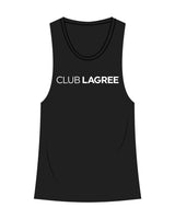 The Womens Classic Tank - Black - Club Lagree - Center Chest - White
