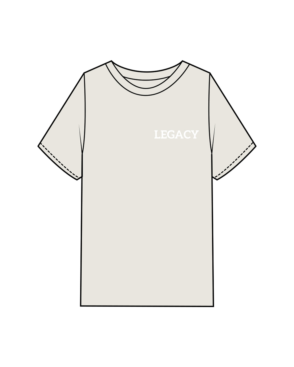 The Heavyweight Crop Tee - Washed Bone - Legacy Alliance - Left & Back Center Stacked - White