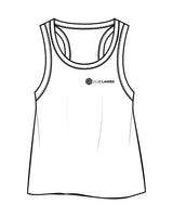 The Crop Tank - White - Club Lagree - Left Chest - Black