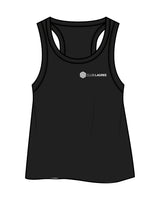 The Crop Tank - Black - Club Lagree - Left Chest - White