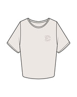 The Crop Tee - Bone - Evolve Collective - Left Chest & Back Stacked - Printed - Tone on Tone