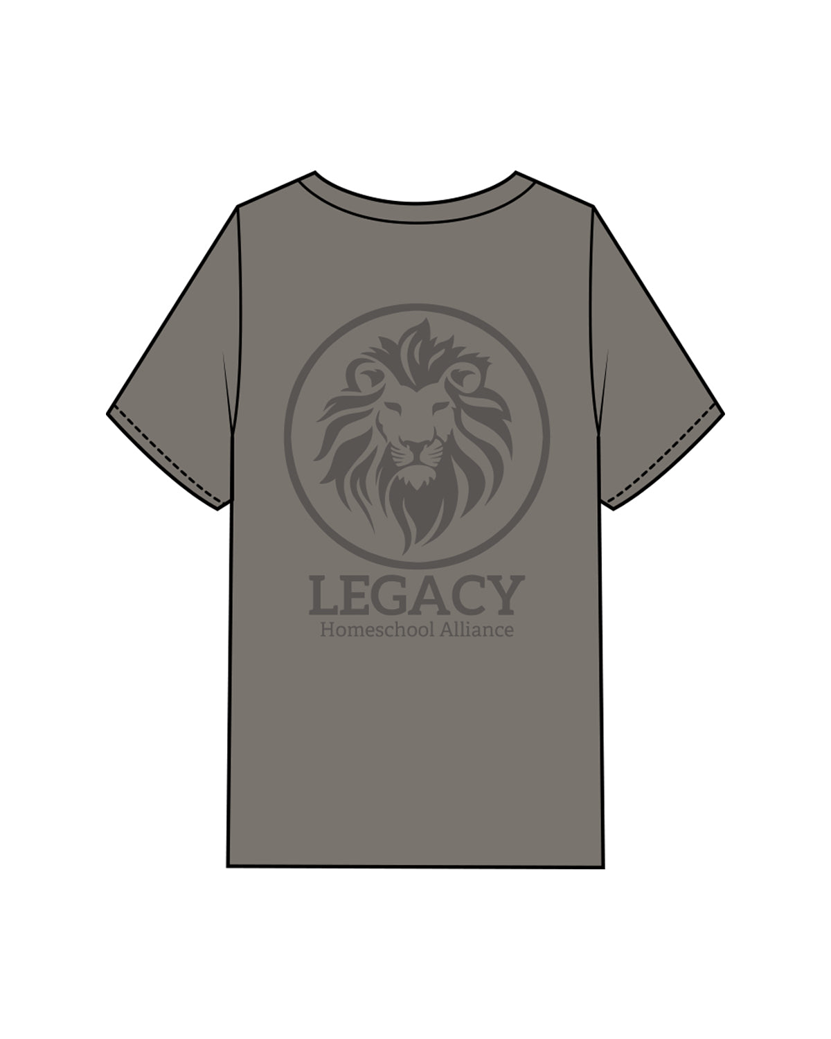 The Heavyweight Crop Tee - Washed Gray - Legacy Alliance - Left & Back Center Stacked - Tone on Tone