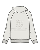 The Mens Hoodie - Washed Bone - Evolve Collective - Front Pocket & Back Stacked - Printed - Tone on Tone