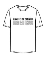 The Mens Tee - White - Hikari Elite - Center Chest Stacked & Center Back Stacked - Printed - Black
