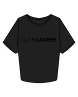 The Crop Tee - Black - Club Lagree - Center Chest & Back Center - Black