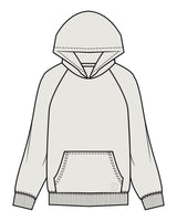 The Mens Hoodie - Washed Bone - Evolve Collective - Front Pocket & Back Stacked - Printed - Tone on Tone
