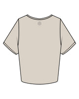 The Crop Tee - Bone - Club Lagree - Center Chest & Back Center - Tone on Tone