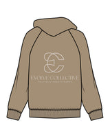 The Mens Hoodie - Sand - Evolve Collective - Front Pocket & Back Stacked - Printed - Off White
