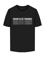 The Mens Tee - Black - Hikari Elite - Center Chest Stacked & Center Back Stacked- Printed - White