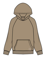 The Mens Hoodie - Sand - Evolve Collective - Front Pocket & Back Stacked - Printed - Off White