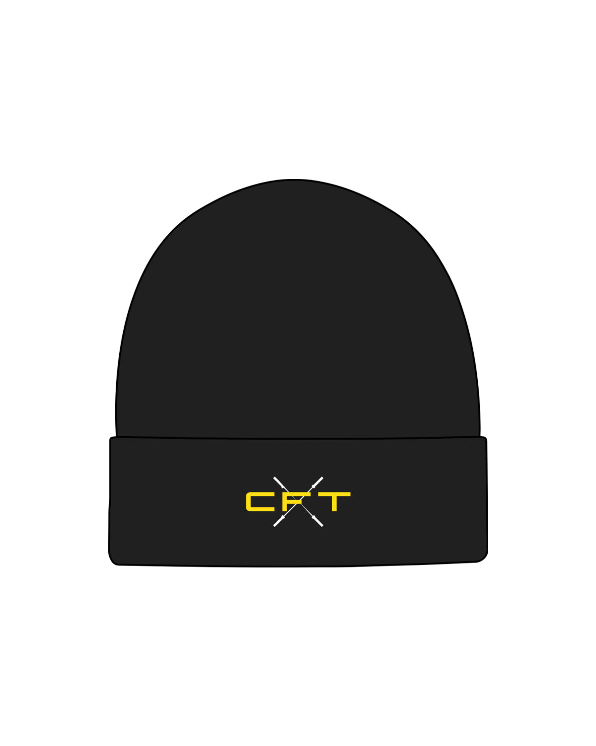 The Beanie - Black - Crossfit Trifecta - Center - White