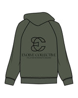 The Mens Hoodie - Cypress - Evolve Collective - Front Pocket & Back Stacked - Printed - Black