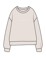 The Midweight Unisex Crewneck - Washed Ivory - Evolve Collective - Center Chest & Back Neckline - Printed - White