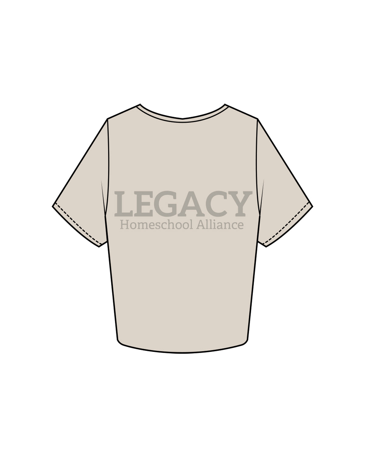 The Crop Tee - Bone - Legacy Alliance - Left & Back Center Stacked - Tone on Tone