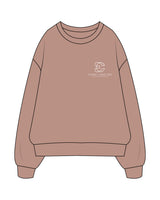 The Womens Crewneck - Clay - Evolve Collective - Left Chest Stacked - Printed - White