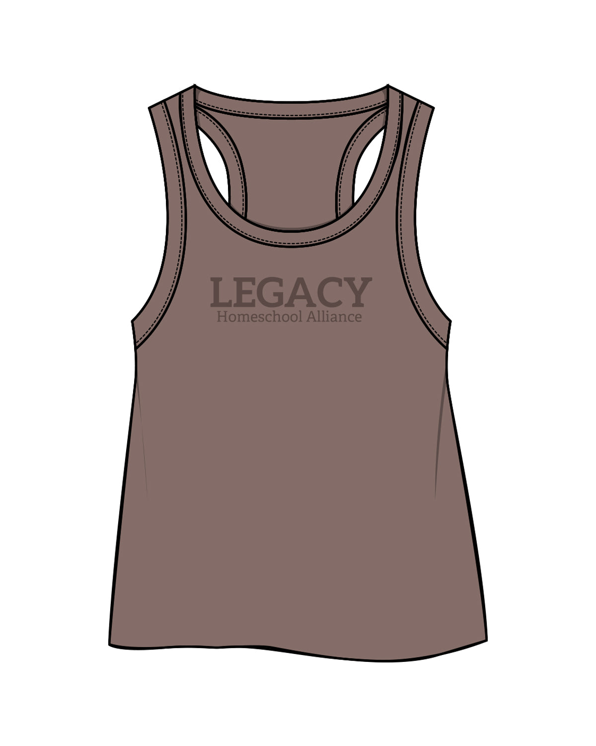 The Crop Muscle Tank - Cacao - Legacy Alliance - Center Stacked - Tone on Tone