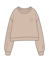 The Studio Crop - Taupe - Evolve Collective - Left Chest & Right Sleeve - Printed - Tone on Tone