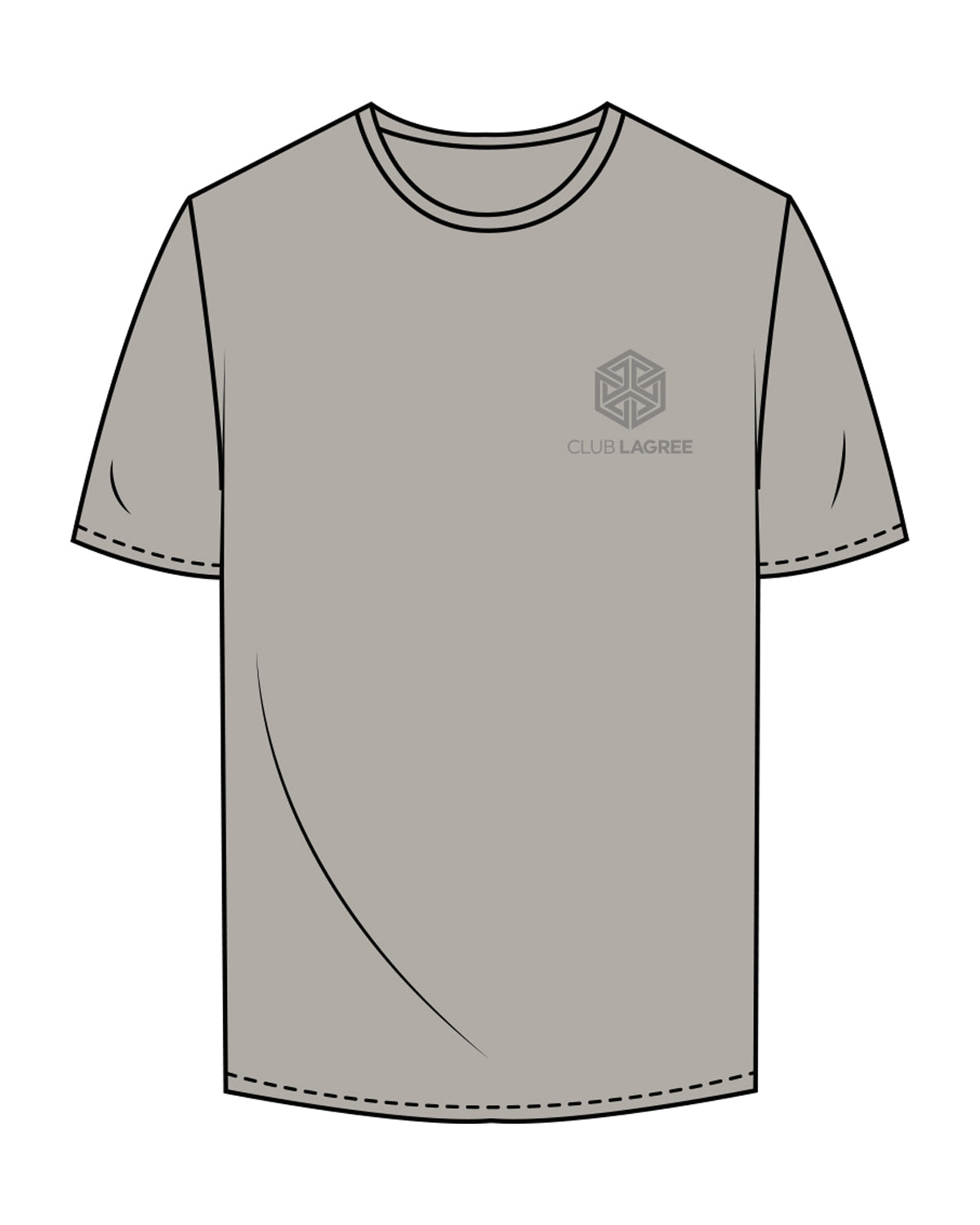 The Mens Tee - Granite - Club Lagree - Left Chest Stacked - Tone on Tone