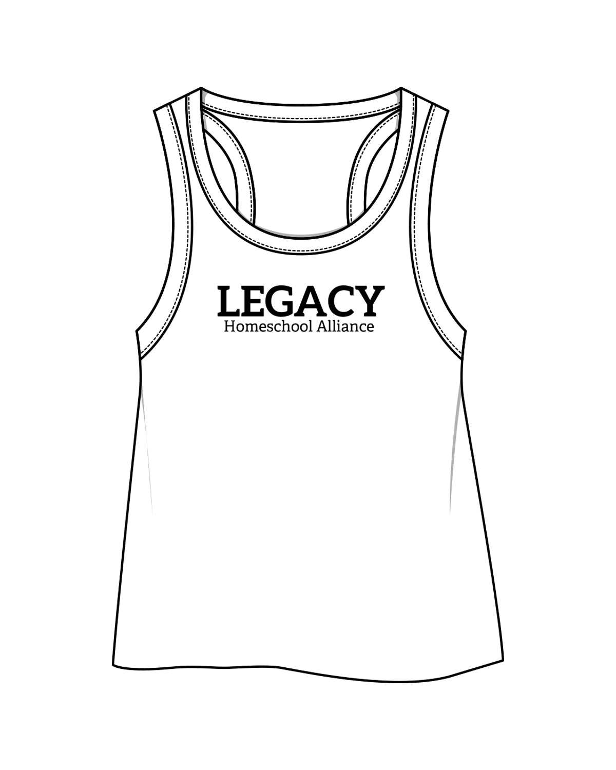The Crop Tank - White - Legacy Alliance - Center Chest Stacked - Black