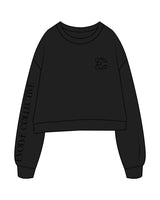 The Studio Crop - Black - Evolve Collective - Left Chest & Right Sleeve - Printed - Tone on Tone