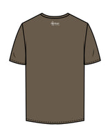 The Mens Tee - Walnut - Hikari Elite - Center Chest Stacked & Center Back - Printed - White