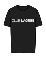 The Mens Tee - Black - Club Lagree - Center Chest & Back Neckline - White