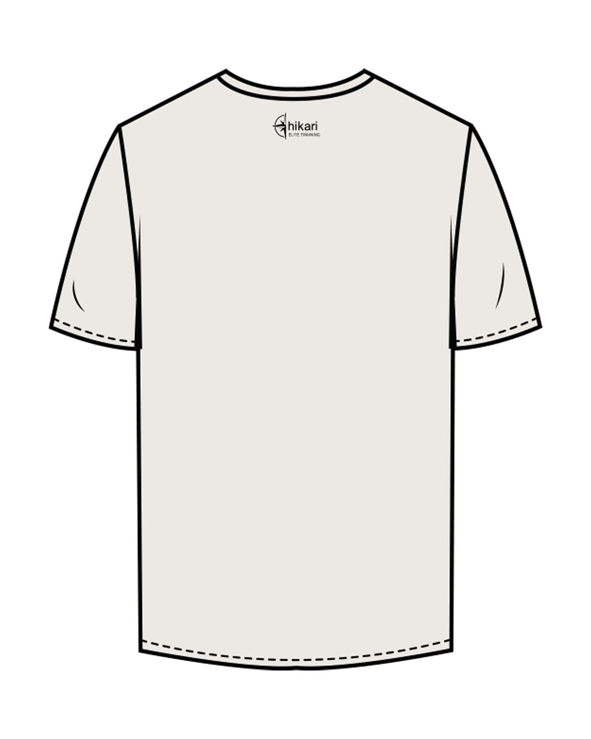 The Mens Tee - Bone - Hikari Elite - Center Chest Stacked & Center Back - Printed - Black