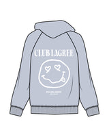 The Womens Hoodie - Powder - Club Lagree - Left Chest & Back Center Stacked - White