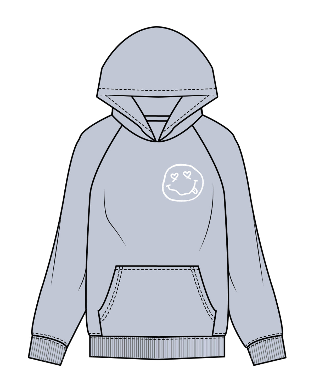 The Womens Hoodie - Powder - Club Lagree - Left Chest & Back Center Stacked - White