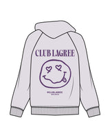 The Womens Hoodie - Orchid - Club Lagree - Left Chest & Back Center Stacked - Purple