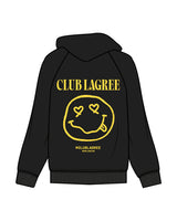 The Womens Hoodie - Black - Club Lagree - Left Chest & Back Center Stacked - Full Color