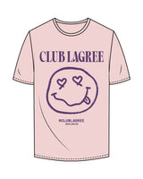 The Mens Tee - Pink - Club Lagree - Center Chest Stacked - Purple