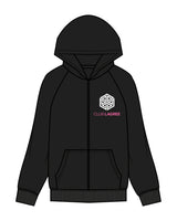 The Womens Zip Up - Black - - Club Lagree - Left Chest Stacked & Back Center Stacked - Full Color