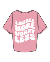 The Crop Tee - Bubblegum - Club Lagree - Left Chest Stacked & Back Center Stacked - Full Color